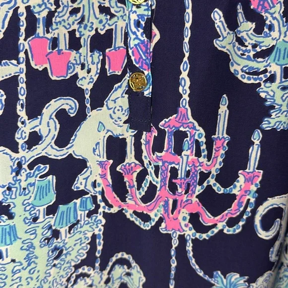 Lilly Pulitzer Elsa Silk Long Sleeve Monkey Trouble Blouse (M) - Picture 5 of 6